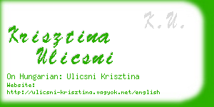 krisztina ulicsni business card